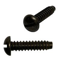 #14 X 1" Round Head, Slotted, Taping Screw, Type B, Black Oxide